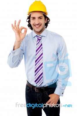 Male Architect Showing Perfect Gesture Stock Photo