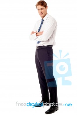 Male Business Executive Posing With Attitude Stock Photo