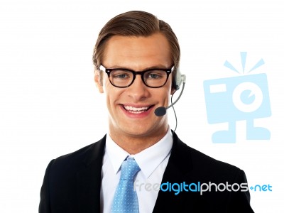 Male Customer Support Member Stock Photo