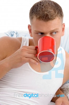 Male Enjoying Coffee Stock Photo