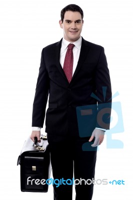 Male Entrepreneur Carrying A Briefcase Stock Photo