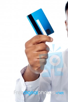 Male Executive Showing His Cash Card Stock Photo
