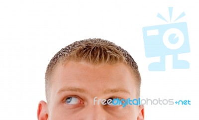 Male Face Looking Sideways Stock Photo