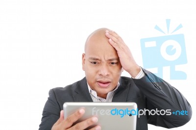 Male Holding Tablet Pc Stock Photo