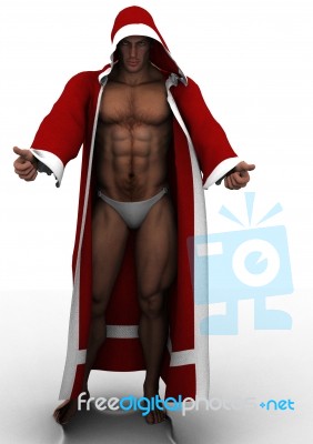 Male In Christmas Pose Stock Image