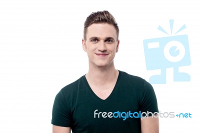 Male Model Posing With A Smile Stock Photo