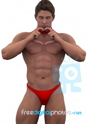 Male Model Shows Heart Symbol Stock Image