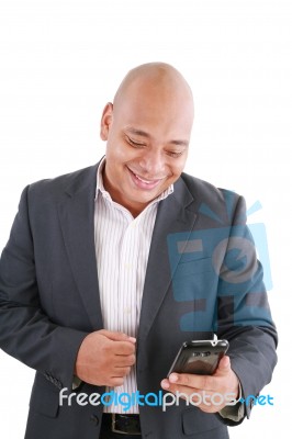 Male reading sms Stock Photo