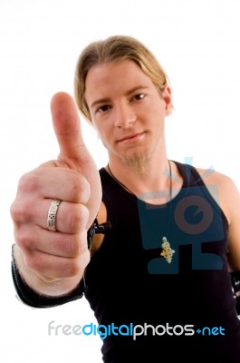 Male Showing Thumbs Up Stock Photo