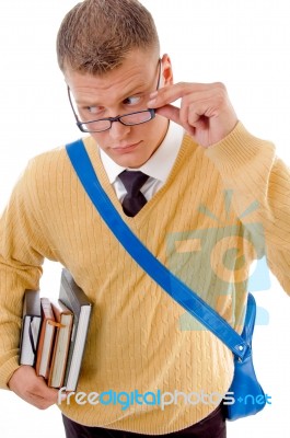 Male Student Wearing Specs Stock Photo