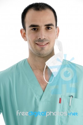 Male surgeon with mask Stock Photo