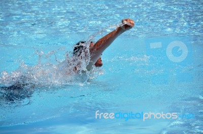 Male Swimming The Crawl 2 Stock Photo