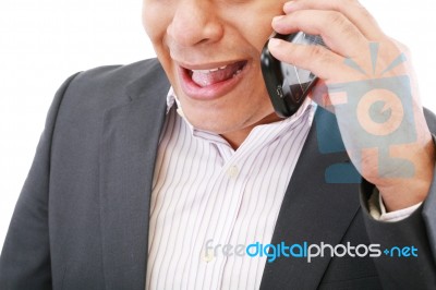 Male Talking Phone Stock Photo