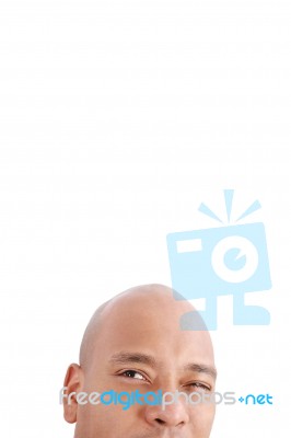 Male winking on white background Stock Photo