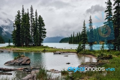 Maligne Lake Stock Photo