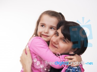 Mama And Her Little Daughter Stock Photo