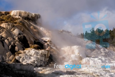 Mammoth Hot Springs Stock Photo