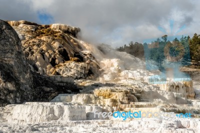 Mammoth Hot Springs Stock Photo