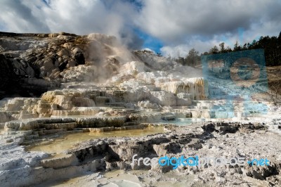 Mammoth Hot Springs Stock Photo