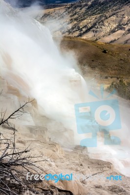 Mammoth Hot Springs Stock Photo