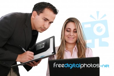 Man And Woman Business Team Stock Photo