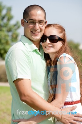 Man And Woman Outdoors Stock Photo