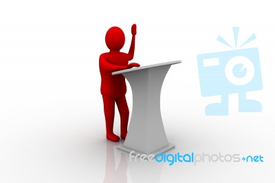 Man At Lectern Stock Image