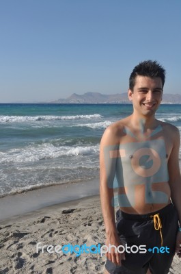 Man At The Beach Stock Photo