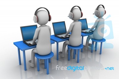 Man Call Center Stock Image