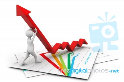 Man Climb Growth Arrow Stock Image