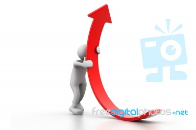 Man Climb Growth Arrow Stock Image