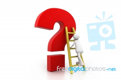 Man Climbing On Ladder Stock Image