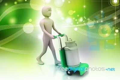 Man Delivering Can Container For Milk Stock Image