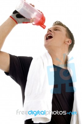 Man Drinking Water Stock Photo