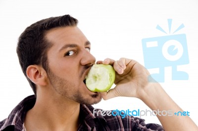 Man Eating Apple Stock Photo