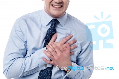Man Has Sudden Heart Attack Stock Photo