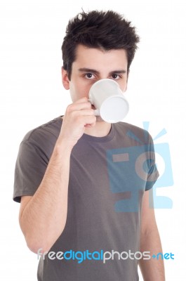 Man Having Coffee Stock Photo