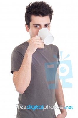 Man Having Coffee Stock Photo