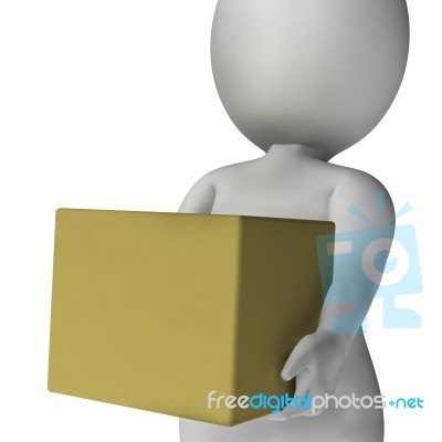 Man Holding Box Showing Delivery And Carrying Packages Stock Image