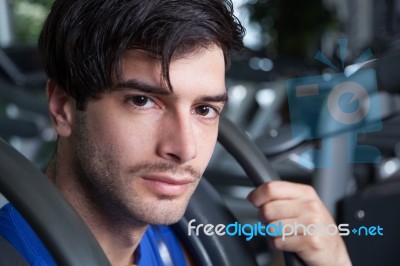 Man In A Gym Stock Photo