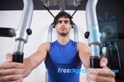 Man In A Gym Stock Photo