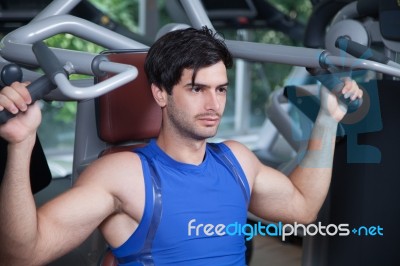 Man In A Gym Stock Photo