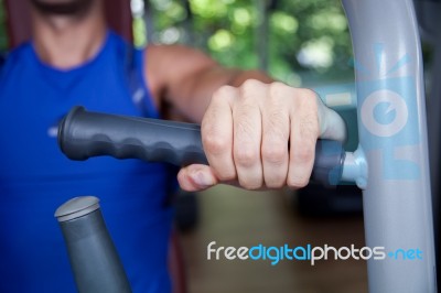 Man In A Gym Stock Photo