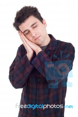 Man In Pajamas Stock Photo