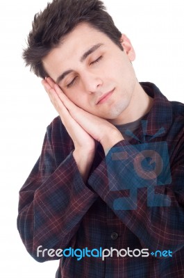 Man In Pajamas Stock Photo