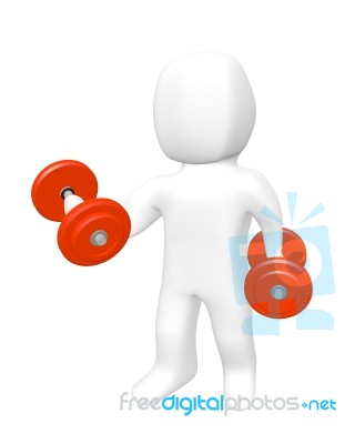 Man Lift Dumbbell Stock Photo