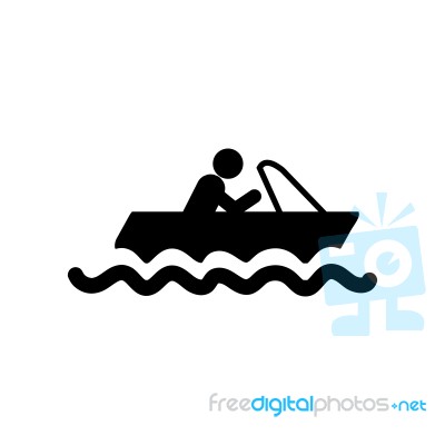 Man On A Boat Icon  Illustration On White Background Stock Image