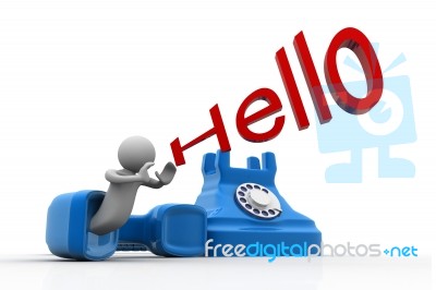 Man On Telephone Receiver Stock Image