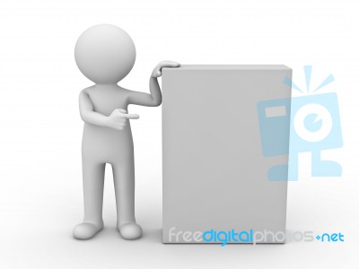 Man Pointing To Box Stock Image