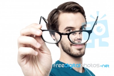 Man! Put This Glasses On ! Stock Photo